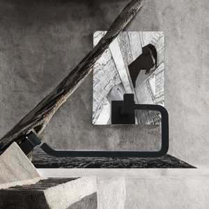 Tempat Tisu <span class=keywords><strong>Toilet</strong></span> Modern Persegi Hitam Doff untuk Kamar Mandi - Product Image 4