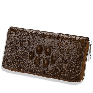 Wholesale Open Unisex Crocodile Pattern Anti-Theft Long Vintage Genuine Leather Clutch Bag with Phone Handbag and Wallet - Product Image 3