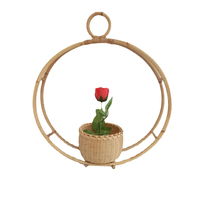 Plante suspendue faite à la main, pot de plante en rotin naturel tissé, porte-plante suspendu, panier à fleurs suspendu