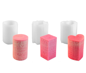Molde de Silicona para Velas Cilíndricas HY Love, Molde para Velas con Relieve de Corazón para el Día de San Valentín, para Hacer Velas Aromáticas, Resina, Manualidades, Decoración del Hogar - Product Image 1