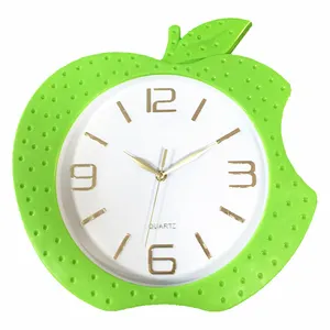 Superior Quality Plastic And Glass Apple Shape Living Room Wall-Hanging Clock NE-2862