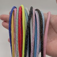 Cordon de serrage en polyester Lurex de 4-5 mm avec embouts en plastique pour lacets de chaussures, cordon de serrage personnalisé pour sweat à capuche