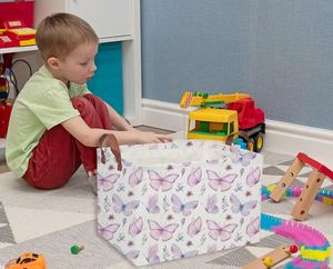 Rectangular <b>Kids</b> Baskets Butterfly Basket <b>Kids</b> <b>Storage</b> Bins Girls Basket Cute <b>Storage</b> Bin Organizer <b>Box</b> - Product Image 3