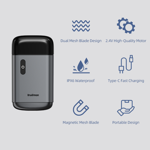 USB ricaricabile doppia lama Mini rasoio elettrico Full-Body IPX7 impermeabile Cordless bagnato/asciutto <span class=keywords><strong>barba</strong></span> da <span class=keywords><strong>barba</strong></span> per auto RV domestico - Product Image 2