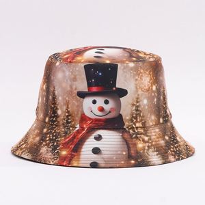Chapeau Bob Réversible Imprimé Père Noël et Renne pour l'Extérieur, Protection Solaire, Chapeau de Pêcheur Festif pour les Vacances et les Voyages - Product Image 3