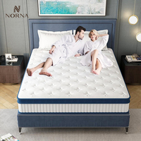 Matelas à ressorts ensachés de luxe moderne Norna, taille Queen, avec mousse à mémoire de forme pour hôtel, appartement - Sommeil de haute qualité