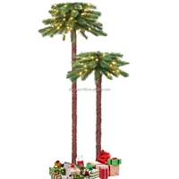 Sapin de Noël artificiel pré-éclairé de 1,5 + 1 m avec lumières pour la décoration intérieure des fêtes