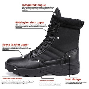 <span class=keywords><strong>Bottes</strong></span> tactiques d'extérieur pour hommes et femmes, livraison directe d'usine, noires, montantes, ultra-légères, respirantes, en microfibre, pour le commerce transfrontalier - Product Image 5