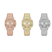 Montre à quartz pour homme en alliage sertie de strass, trois couleurs différentes, style hip-hop, chiffres romains à trois yeux, vente en gros d'usine 2026