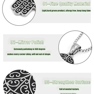 Hamas Hand Necklace 2025 Stainless Steel Hip Hop Jewelry Vintage Style <b>Dropshipping</b> Factory Directly - Product Image 6