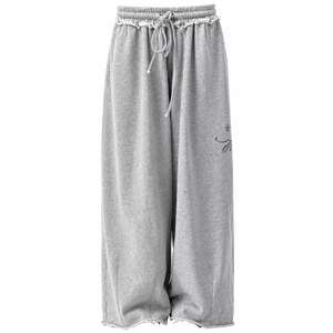 <span class=keywords><strong>Pantaloni</strong></span> Sportivi da <span class=keywords><strong>Donna</strong></span> a Vita Alta e Gamba Larga con Elastico e Cordoncino - Product Image 2
