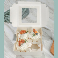 Boîtes d'emballage en gros pour tartelettes de desserts cuits - Boîtes d'emballage individuelles pour pâtisseries de type muffin - 4 ou 6 pièces.