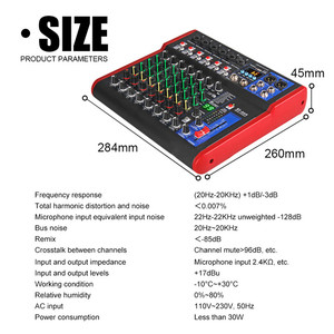 Mezclador de Audio de 8 Canales, Consola de <span class=keywords><strong>DJ</strong></span>, Controlador de Mezcla, Sistema de Sonido, Música, Audio Profesional - Product Image 4