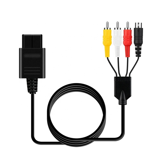 1.8M High Quality TV S-Video AV Cable for NGC Composite AV TV S-Video RCA HD Cables for N64 AV Wire