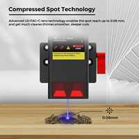 Kepala Modul Laser Twotrees 0.08*0.08mm Spot Size Cos20w Tc20w Untuk Mesin Router Kayu CNC Ttc6050