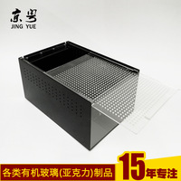 Terrario de Acrílico Personalizado, Ecológico, Reciclable, de Lujo para Reptiles, Moderno, Negro y Blanco, con Tapa Deslizante Magnética para Insectos