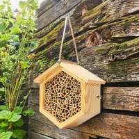 Hexagone Bee House Pin naturel Fait à la main en bois Mason Bee Box Bee hôtel insert hôtel pour le jardin