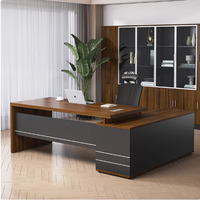 Mobilier de bureau de luxe Bureau Bureau Bureau de patron Mobilier design moderne en bois MDF Bureau de direction en forme de L pour la maison