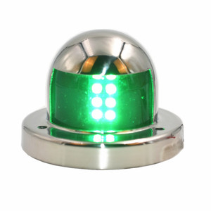 Lumière de navigation LED verte pour bateau, 12V, couvercle en acier inoxydable, lampe de signalisation marine - Product Image 1