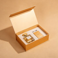 Boîtes à parfum en papier gaufré personnalisées à l'encre de soja, rabat magnétique, 50 ml, boîte cadeau de luxe vide pour parfum, emballage
