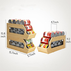 <b>Stackable</b> storage <b>baskets</b> for beverage cans, fruit cans, and cleaning; bamboo storage <b>baskets</b> for aluminum cans. - Product Image 4