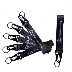 Porte-clés en tissu tendance, vente en gros, avec logo tissé personnalisé, style Jet Tag Anime, motif 'Remove Before Flight' - Product Image 1