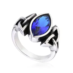 SS8-269R Steel Soldier Stainless Steel Punk Stone Fashion Jewelry Genuine Mens Gemstone Rings