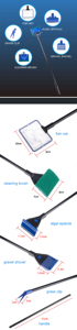 Ensemble de nettoyage d'<span class=keywords><strong>aquarium</strong></span> en verre 5 outils dans un ensemble brosse filet à poisson pelle à gravier pince à herbe dissolvant d'algues - Product Image 5