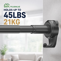 YIJIALE Barre de serviettes de salle de bain robuste en acier au carbone de 25 mm, 1,2-1,9 m, avec verrouillage par torsion et crochet d'extrémité fixe, pour usine OEM de 30 000 m²