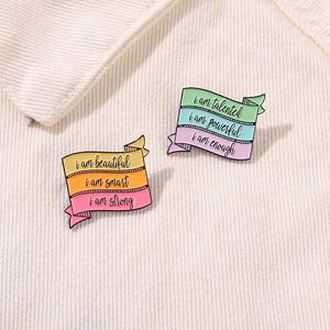 Broches de esmalte con cita positiva personalizada 'I Am Strong', broches de pancarta divertidos, bolsos, solapas de ropa, recuerdo de técnica de fundición con temática de hadas - Product Image 5