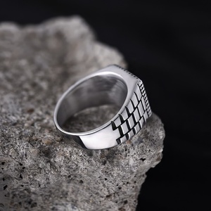 Người Đàn Ông Của Độc Đáo Chuỗi Liên Kết Thép Không Gỉ Vuông Vòng Đá Quý Với Bezel Thiết Hợp Thời Trang Sang Trọng Hàng Ngày Mặc Cho Ruby Emerald <span class=keywords><strong>Agate</strong></span> - Product Image 6