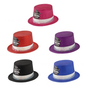 HLC ODM Sparkle Fun Party Headgear Decoración para adultos Colores surtidos Feliz Año Nuevo Carta Sombrero de copa Accesorios de vestido de fiesta - Product Image 6