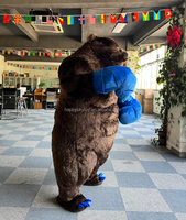 Costume de mascotte d'ours boxeur agressif, 2 m, ours boxeur gonflable, vêtements en fourrure pour hommes adultes