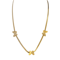 Collier en acier inoxydable de clavicule papillon chaîne de serpent plaqué or Style de mode pendentif de pistolet en plastique de cuivre colliers élégants