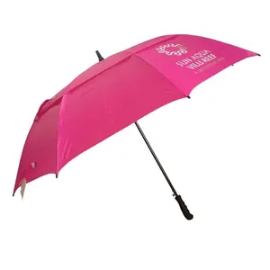 Fournisseur de parapluies avec LOGO personnalisé Paraguas Sombrillas Parapluie de pluie droit en fibre de verre de taille golf