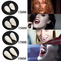 Dents artificielles de vampire effrayantes en gros, décoration de fête d'Halloween, accessoires de dentiers, crocs de zombie, dents de diable avec gencive dentaire
