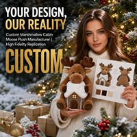 Porte-clés en peluche personnalisé OEM ODM, mascotte renne de cabane en guimauve, jouet promotionnel CPC de Noël, cadeau de saison des fêtes
