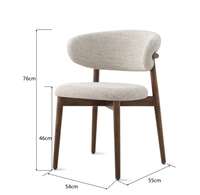 Chaises de Salle à Manger en Bois Massif Style Nordique, Modernes et Minimalistes, avec Dossier en Tissu de Créateur, pour la Maison, le Salon ou l'Hôtel