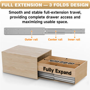 Glissières de tiroir à roulement à billes à double rangée, à extension complète, robustes, 76 mm, personnalisées AOLISHENG - Product Image 5