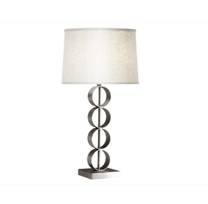 Lampe de bureau moderne Wyndham Wingate HL-61303-S68-010D, corps en fer avec abat-jour en forme de tambour, base d'ampoule E26 pour chambre King ou Queen - Product Image 4