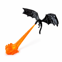Sculpture LED Dragon Fantastique avec Effet de Flamme Mobile, Décoration de Bureau et d'Étagère, Cadeau Artisanal Créatif pour les Amateurs de Dragons