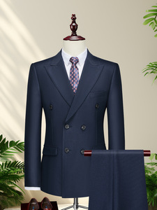 Di alta qualità professionale professionale da uomo doppiopetto classico britannico Business formale abito da uomo gentiluomo 2 pezzi - Product Image 5