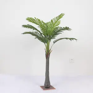 צמחים ירוקים מזויפים פלסטיק מלאכותי ארקה דקל phoenix עץ דקל עם עמדה