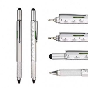 6 in 1 Multifunctional Tool Heavy Metal Ballpoint <b>Pen</b> With Level and Screwdrivers Customized logo Universal Stylus <b>Pen</b> - Product Image 3