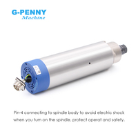 Moteur de broche G-PENNY personnalisable 1,5 kW ER16 D=65mm 400Hz refroidi par air triphasé 220V/380V avec 4 roulements 24000 tr/min pour le travail du bois