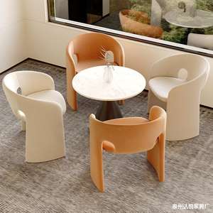 Restaurant Set Round <b>Table</b> With Four Chairs <b>Plastic</b> Frame Durable Design For Dining Room And Coffee Shop Use - Product Image 4