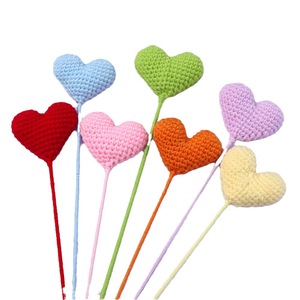 Flor fresca preservada en forma de corazón, tejida a mano, flor artificial, flor falsa de hilo tejido, flor fresca preservada de ganchillo - Product Image 5