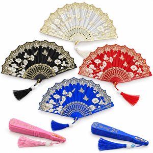 Éventail en plastique fait main pour femme, style européen, dentelle, pour la danse estivale et la photographie - Product Image 1