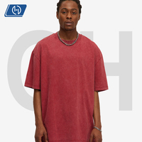 T-shirt Homme 270GSM Effet Délavé et Teint à la Cire, Style Vintage Vieilli, Manches Courtes, Tissu Lourd, Vente en Gros, Fournisseur d'Usine