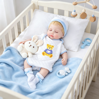 Poupée réaliste en silicone solide de 18 pouces pour l'entraînement à l'allaitement, poupée bébé réaliste au toucher doux, jouet apaisant pour enfants